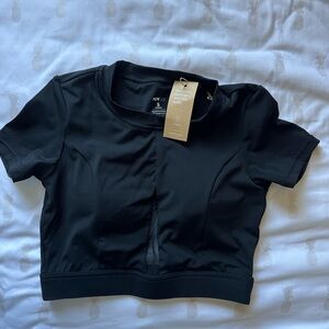 Popflex crop top bra, size small in black color